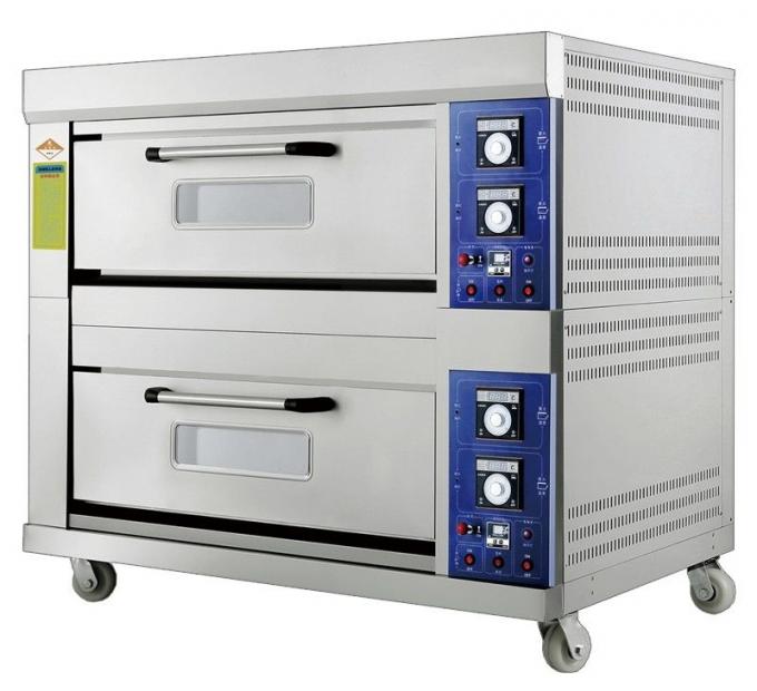 Oven Roti Gas Laminated-Type Dengan Timing Control dan Kisaran Suhu Adjustable 20 ~ 400 ° C Kapasitas 2 Dek 4 Nampan