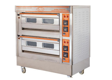 QL-4A Dua Deck Gas Oven / Komersial Listrik Baking Oven Dengan Perlindungan Otomatis Perangkat