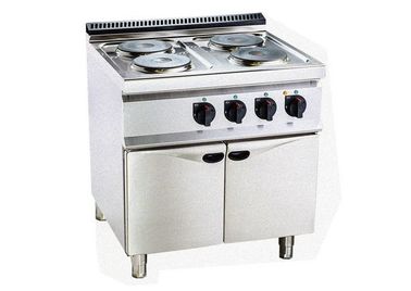 Electric 4 Hot Plate Cooker peralatan dapur profesional Dengan Kabinet 800 * 700 * 920mm