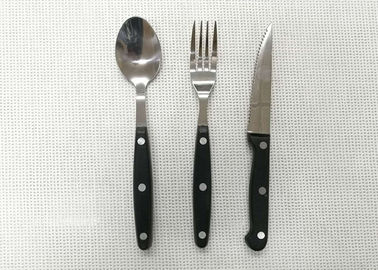 Plastik Handle Stainless Steel Set sendok garpu dari 3 Pieces Knife Fork dan Sendok Panjang 20cm