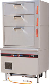 Stainless 48kW Gas Food Steamer 3 Drawer Untuk Peralatan Dapur, 900x820x1850mm