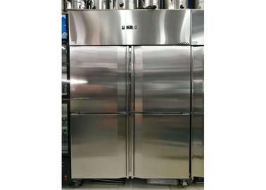 AISI 304 SS Exterior Commercial 4 Door Reach - Dalam Freezer, Kontrol Suhu Digital -18 ~ -22 ° C Range