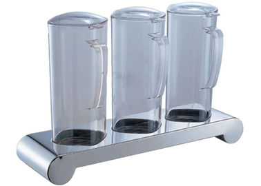 3-Holder Stainless Steel Stand untuk Square PC Juice Bottle, Perlengkapan Restoran Prasmanan