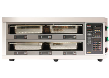 Counter Type 2 Layer 4 Tray Food Warmer Cabinet LED Digital Display Pengaturan Timer Independen