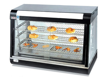 Pemanas listrik Makanan Warmer Showcase Counter-top Roti Kaca Melengkung Hot Display Cabinet