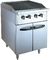 Stainless Steel 380V Gas Lava Rock Grill Dengan Kabinet 12kW Untuk Peralatan Dapur