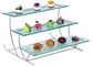 3 - Tampilan Glass Cake Layer Stand dengan Platters Decorating for Banquet Serving Buffet