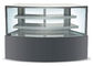 Refrigeration Arc Glass Cake Showcase Dengan Basis Marmer Hitam 2100x800x1300MM