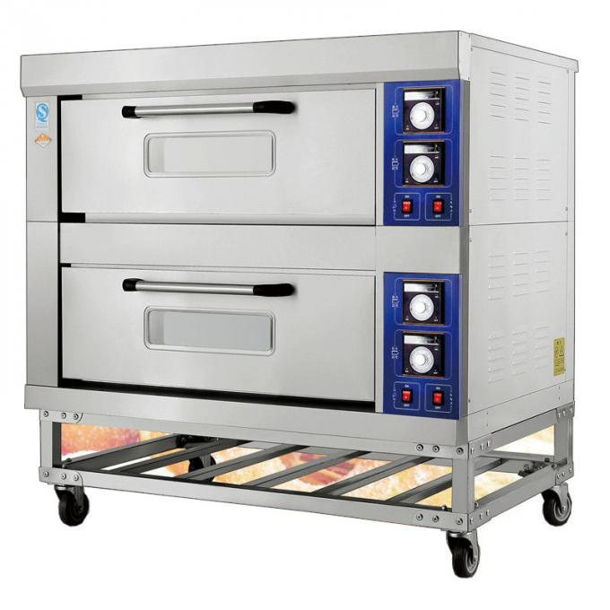 2 Dek 4 Nampan Oven Inframerah-Jauh Listrik Bakery Stainless Steel Exterior Ruang Independen dan Kontrol Suhu