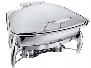 Fan-Shaped Stainless Steel Food Warmer Induction Chafing Dish Opsional 5L atau 8L berbentuk Fan Food Container