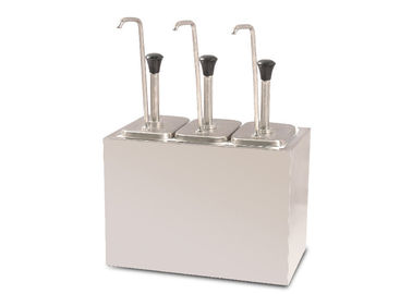 Stainless Steel Tiga Kepala Jam Pemeras, Tiga Bucket Sauce Dispenser Pump, Peralatan Snack Bar