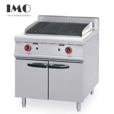 2025 Peralatan dapur restoran untuk makan mewah Baja tahan karat Gas Lava Rock Grill Dengan Lemari