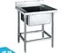 Stainless Steel Single Sink untuk Dapur Cuci 700 * 700 * 800 + 150mm, Catering Sink