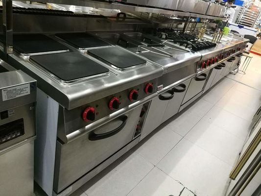 Komersial peralatan dapur Barat kompor gas 4 Burner dengan oven