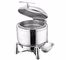 Buffet Ware Stainless Steel Cookwares Roung Soup Warmer Dengan Kaca Jendela / Tutup 10Ltr
