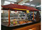Perahu Berbentuk Peralatan Prasmanan Komersial Mahogany Made Refrigerated Sushi Buffet Counter
