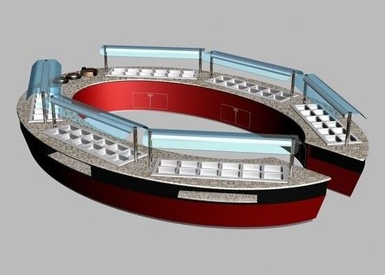 Peralatan Buffet Komersial Kombinasi Bentuk Oval & Bulat Restoran Meja Buffet